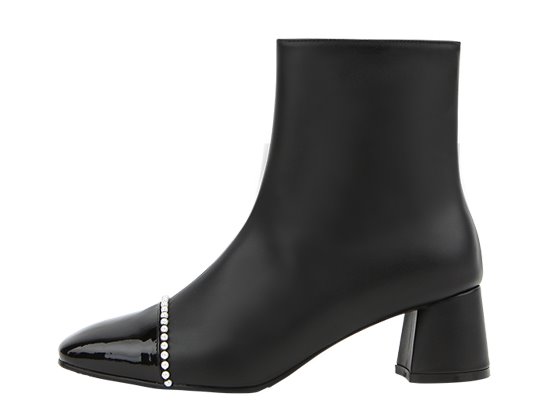 PEARL TRIMMING BOOTS (BLACK)